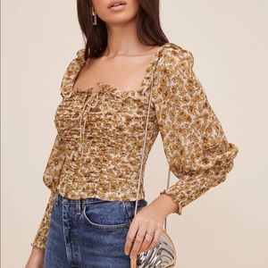 Astr the label ruched square neck top